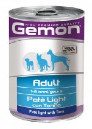 GEMON Dog pate Light with tuna 400g - ar tunci